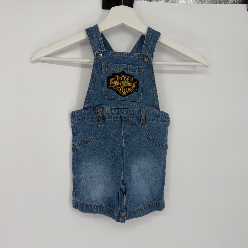 Harley Davidson Denim Shortalls Sz 9/12M